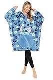 Disney Hoodie Damen, Stitch Oversize Pullover Damen, Kapuzenpullover Damen, Oversized Hoodie (Blau Tropisch)