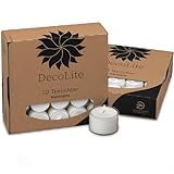 DecoLite: 50-500 Teelichter Nightlights in transparenter Hülle | 8 Stunden Brenndauer | 100% made in Germany | RAL Geprüft | höchste Qualität | Kerzen in Durchsichtigem Behälter (100) Ohne Duft