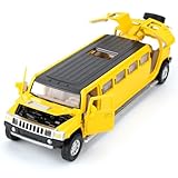 BGHSCA 1:32 Hummer H2 Diecast-Modellauto, Spielzeugfahrzeug aus Zinklegierung mit Sound und Licht für Erwachsene und Kinder ab 3 Jahren (Gelb)