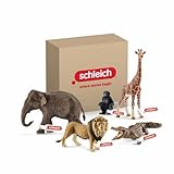 SCHLEICH WILD Life | Wildtiere Set 72286 mit Löwe, Giraffe, Krokodil, AFFE und Elefant | Zoo Spielzeug für Mädchen und Jungen ab 3 Jahren | 5-teiliges Figuren Set | exklusiv bei Amazon