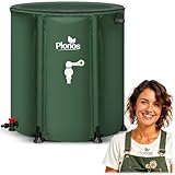 Plonos Regentonne Regenfass 200 L Mit Auslaufhahn PVC UV Beständig 70 x 60 cm Grün