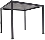 Mirador Basic Alu-Stahl-Pavillon, Lamellendach, Pergola, freistehend I Optimaler Schutz vor Sonne & Regen Dank verstellbaren Stahl-Lamellen (3 M x 3 M, Anthrazit)