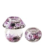 Dreamlight Teelichthalter Deko Noblesse Mercur - 2er Set Traumlicht Teelichter Glas Tischdeko Hochzeit Ostern Geschenk für Frauen Geschenkset Muttertag - Violett Pink - Höhe 6/11 cm