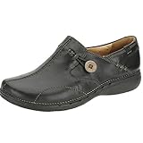 Clarks Damen Un Loop Mokassin, Black Leather, 41 EU