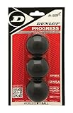 DUNLOP Squashbälle Progress Rot, 3 Stück im Blister, für Freizeit- und Hobbyspieler – Speed mittelschnell, Fortschritt