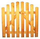 StaketenTür 'Standard' 100x85/100 cm - oben – kdi / V2A Edelstahl Schrauben verschraubt - aus frischem Holz gehobelt – oben gebogene Ausführung - kesseldruckimprägniert