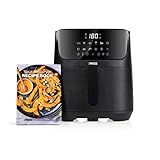 Princess Airfryer – Digitale Heißluftfritteuse 6,5 L mit Trennwand – 60% weniger Energieverbrauch – Digitales Touchscreen – 12 Programme – Ohne Öl – Aerofryer 182061 – Schwarz Exklusiv bei Amazon