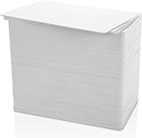 Double Drgaon, 100 Premium Leer Weiß PVC Plastik Geschäfts-ID Karten, CR80, 30 Mil (760 Mikron) - Geeignet für Zebra Magicard Evolis Fargo Datacard NiSCA ID Kartendrucker (86 x 54mm)