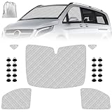 Wohnmobil Windschutzscheibe Sonnenschutz Ersatz für Mercedes-Benz VITO III W447 2014-2022, Sonnenschutz für Frontscheibe, Internes Thermorollo Set mit Aufbewahrungstasche (5PCS-for W447)