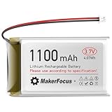 YELUFT 1 Stück 3,7 V 1100 mAh Lithium Polymer Wiederaufladbare Batterie 1S 1C LiPo-Akku mit Schutzplatte und JST 1,25 Stecker für ESP32 Entwicklungsboard, Mesh Node T114, Elektronische Geräte