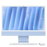Apple iMac All-in-One Desktop-Computer mit M4 Chip mit 10 Core CPU und 10 Core GPU: 24" Retina Display, 16 GB gemeinsamer Arbeitsspeicher, 256 GB SSD Speicher, passendes Zubehör; Blau