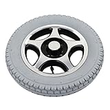 TYCIONG 320 Mm Rollstuhlreifen, PU-aufblasbares Rad, Nabe aus Legiertem Stahl, Behindertenfahrzeug-Hinterreifen, 4 Löcher