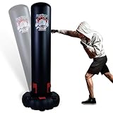 ZERRO Boxsack Durchmesser 30cm Kinder Erwachsene Freistehender Aufblasbare Standboxsack 166cm Boxing Trainer Heavy Duty, Mit Pumpe