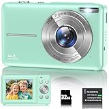 Digitalkamera 1080P 44MP Fotokamera 16X Digitalzoom Kamera, Vlogging Fotoapparat Kompaktkamera mit 2,4" LCD Bildschirm, 32G Micro Speicherkarte, 1 Akku für Kinder Teenager Studenten Anfänger-Grün