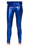 Folat 61718 - Legging Metallic, S-M, blau
