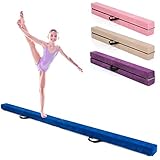 DREAMADE Schwebebalken Kinder, Schwebebalken klappbar, Balance Balken Turnen, Gymnastikbalken Übungsbalken, Schwebebalken für turnen Kinder, Holz, 210 x 10 x 6.5cm (Blau)