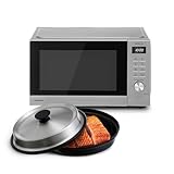 Panasonic NN-GD39QSEPG Grill-Mikrowelle mit Steam+ Topf, 29 l, 1000 W, automatisches Auftauen, Kombinationsgaren, Timer, Silber & Edelstahl