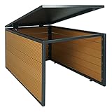 Mendler XL Mähroboter-Garage mit Deckel HWC-L45, Dach Unterstand für Rasenmäher, WPC Metall 43x70x90cm - Eiche-Optik