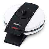 Cloer 261 Hörncheneisen für hauchdünne, knusprige Hörnchen, 800 W, Hörnchengröße 14,5 cm Durchmesser, mit Antihaftbeschichtung, stufenlos wählbarer Bräunungsgrad mit Drehregler, weiß, Metall