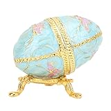 Fabergé-Stil Ei Anhänger Box 8X7X5 Cm Emaille Osterei Vintage Stil Schmuckbox Anhänger Box Dekoration