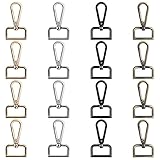 Belle Vous Verschiedene Metall Karabiner Schlüsselanhänger Haken mit D Ring (16er Pack) - 26 mm Breite - Drehbarer Karabiner Klein - Karabinerhaken für Schmuck, Handtaschen, Nähprojekte und DIY