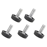 QUARKZMAN M8x20x24mm Einstellbar Nivellierfüße x 5Stk Gewinde Fußschraube Schützender Nivellierer für Möbel Zuhause Büro Gaststätte [Schwarz]