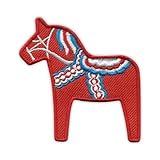 Dalecarlian-Pferd – Dalarna-Pferd – Symbol von Dalarna und Schweden – zum Aufbügeln auf der Rückseite – bestickter Aufnäher/Abzeichen/Emblem