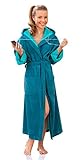 Morgenstern Bademantel Kinder I Teenager I Mädchen I Jungen I Frottee Velours I Kapuze I 158 - 164 I 13 - 14 Jahre I Petrol