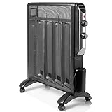 Duronic HV220 BK Elektroheizkörper | Energiesparende Heizung mit Thermostat | 2 Stufen Heizgerät | 2000 Watt Heizkörper mit Überhitzungsschutz | Wärmewellen mit Antifrostschutz | 1 Minute Aufheizzeit