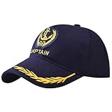 Anchor bestickte Kapitänsmütze, Skipper, Bootfahren, Baseballkappe, verstellbar, nautische Yacht, Marine, Seemanns-Trucker-Mütze, Marineblau, 2-8