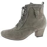 Hirschkogel Damen Trachten Stiefelette Trachtenstiefel, anthrazit, 37 EU