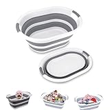 SHJOEE 26L Zusammenklappbar Hundebadewanne Tragbar Haustier Badewanne Faltbar Wäschewanne Multifunktionale Aufbewahrungsbehälter Platzsparend Organizer Outdoor Indoor Kleine Katzen Hunde Wasserbecken