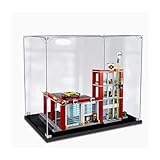 Transparente Acryl-Vitrine für Lego 60004 Allgemeine Feuerwehr, staubdichte Vitrine, kompatibel mit Lego 60004, staubdichte Displaybox, 46 x 31 x 41 cm (nur Vitrine) (2 mm)