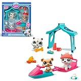 Littlest Pet Shop - Pack Set Schneetag 3 Tiere und Zubehör - Pet Shop LPS Husky, Bär, Leopard - Spielzeugset mit niedlichen Mini-Tierfiguren - Spielzeug für Kinder ab 4 Jahren - BF00534