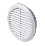 - SL - Lüftungsgitter Ø 100 mm rund weiß Kunststoff Insektennetz Abluftgitter Zuluft Abluft Gitter Lüftung T30