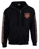 Harley-Davidson Men's Eagle Piston Long Sleeve Full-Zip Hoodie, Black 30299950