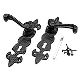 Merriway BH01855 Hebelschloss, Fleur de Lys, Schwarz antik / Weiß