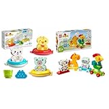 LEGO DUPLO Badewannenspaß: Schwimmender Tierzug, Badewannenspielzeug & DUPLO Tierzug, Zug-Spielzeug mit Rädern, kreative Tierfiguren zum Bauen und Umbauen