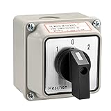 Heschen SZW26-20/D202.2D Universal-Drehschalter mit Hauptschalter-Außenbox LW28-20/4, 660 V, 20 A, ON-OFF-ON 3 Positionen, 2 Phasen, 8 Klemmen, CE
