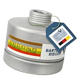 BartelsRieger Kombinationsfilter BR ABEK2HgP3, ABEK-Filter Schutzklasse A2B2E2K2HgP3, DIN-zertifizierter Atemschutzfilter gegen Gase, Dämpfe & Partikel für Industrie, Chemie, Handwerk