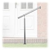 Relaxdays Treppengeländer Edelstahl, für Drinnen und Draußen, 80 x 90 cm, mit Wandhaltern+Metalldübeln, Silber