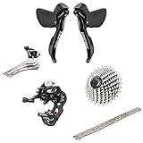 6 Aluminium-Legierung 2x11 Speed 22s Road Groupset R/L Shifter+RD Derailleurs + Kassette/Ketten (EMPIRE (SS)+Chain+28T)