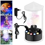 Ultraschall Vernebler, Ultraschall Nebelmaschine 12 LED, Nebler Ultraschalls Vernebler, Mist Maker Wassernebler Fogger Mit Abnehmbarem Spritzschutz, Ultraschallnebler Für Springbrunnen Teich (Schwarz)