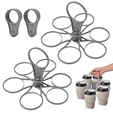 2 Stück Getränketräger mit Griff, Becherhalter Festival für 6 Becher Trinkhalter, Getränkehalter Klappbar,Kaffebecherhalter to Go für Outdoor-Aktivitäten und Familienfeiern
