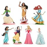 Disney Store Official - Disney Prinzessinnen - Figurenset - 7 Spielzeuge - Mit Mulan, Pocahontas, Merida, Jasmin, Schneewittchen, Aurora und Cinderella - Ab 3 Jahren geeignet