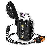 lafagiet Wiederaufladbares Feuerzeug, USB, wasserdicht, Lichtbogen-Feuerzeug, für Camping, Wandern, Outdoor, Notfall & Militär