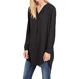 Vila NOS Damen Vilucy L/S Tunic - Noos Bluse, Schwarz (Black Black), 44 EU