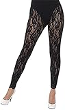 Smiffys Damen 80er Jahre Spitzen-Leggings, One Size, Schwarz, 44512