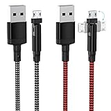 Cable Mando PS4, 2Pack Cable Micro USB 3m/10ft Cargador Carga Rapida con 180° Rotación, 480Mbps Transferencia de Datos for Playstaion 4, PS4 Slim/Pro, Xbox One S/X Controller