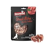 Rosewood Steak Bites Rind & Seelachs – Zarter Trainingssnack für Hunde, hoher Fleisch-/Fischanteil, ohne Getreide und Gluten, ohne künstliche Zusatzstoffe, 100 g